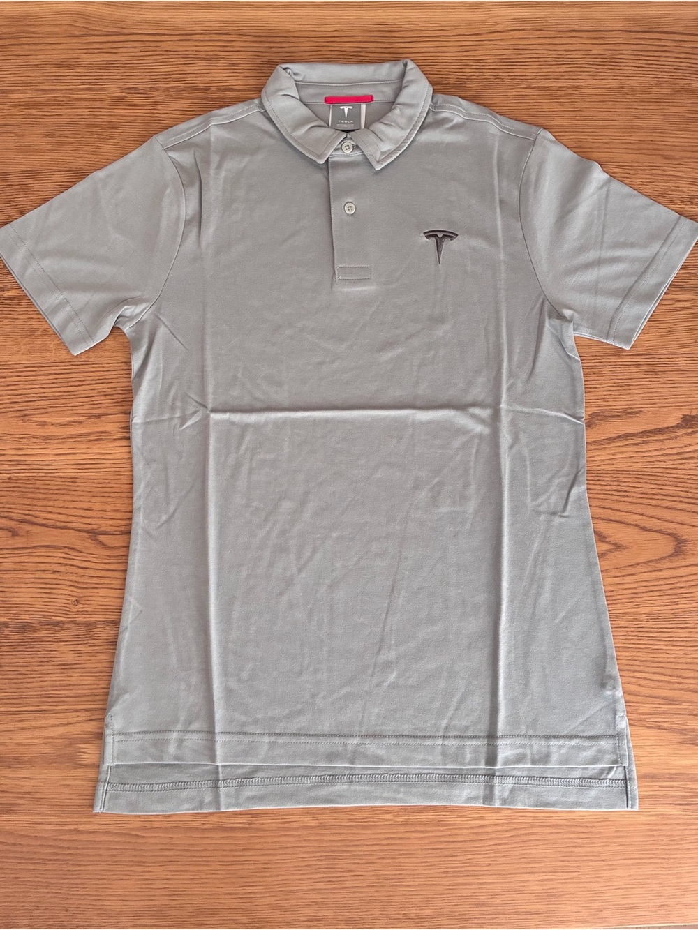 Official Tesla Employee Light Grey Polo with Embroidered Logo - TSL2976GY